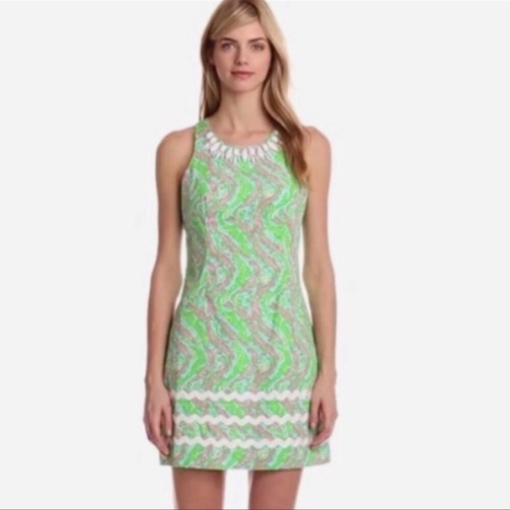 LILLY PULITZER CHOMP CHOMP JEWEL NECK DRESS SIZE 0